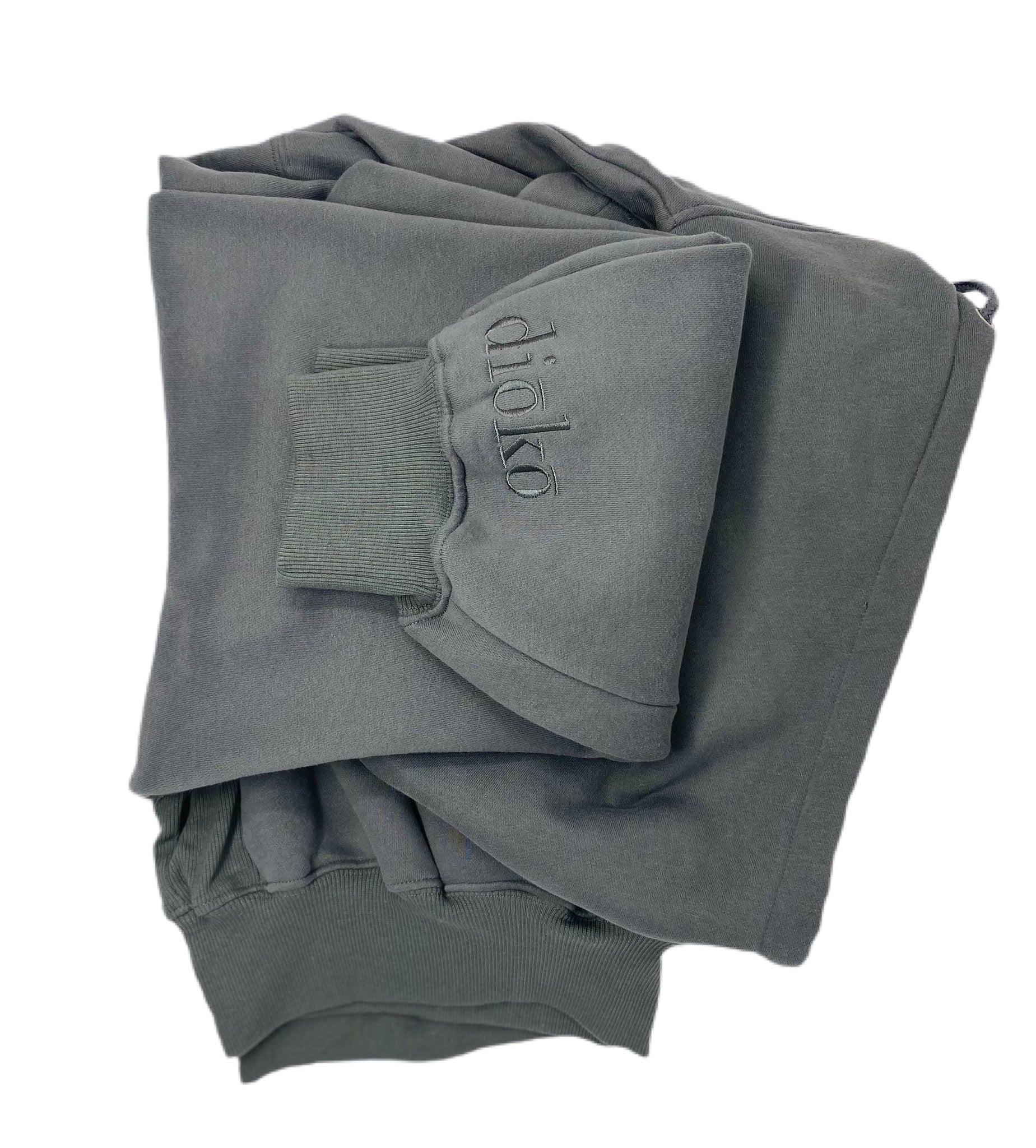 Oversized Smoked Slate Fleece Crop Hoodie